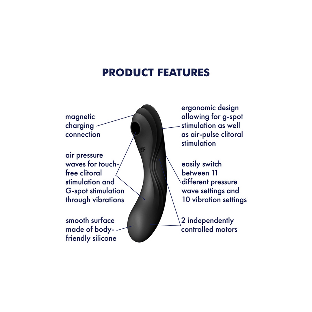 Curvy Trinity 4 – Insertable Air Pulse Vibrator – Zwart