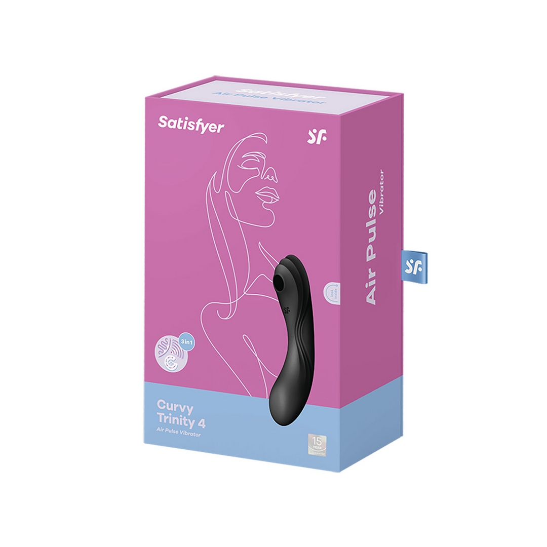 Curvy Trinity 4 – Insertable Air Pulse Vibrator – Zwart