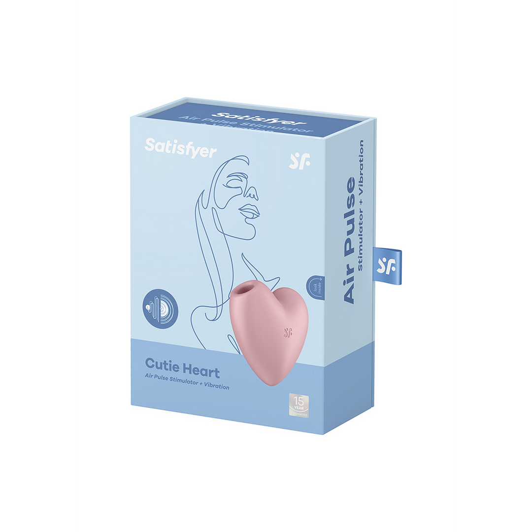 Cutie Heart – Air Pulse Stimulator en Vibratie – Licht Rood