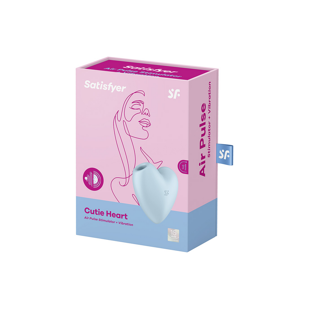 Cutie Heart – Air Pulse Stimulator en Vibratie – Blauw