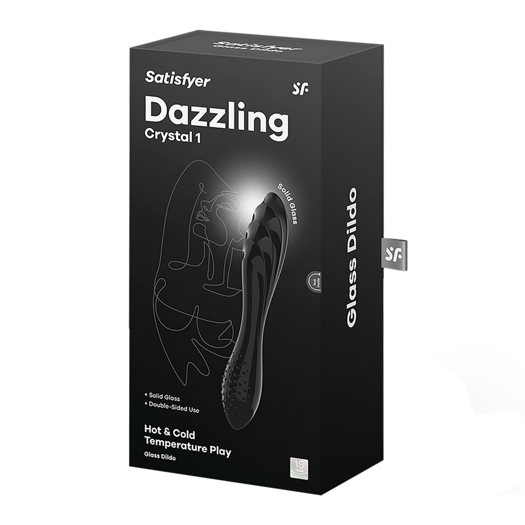 Dazzling Crystal 1 – Glazen Dildo – Zwart