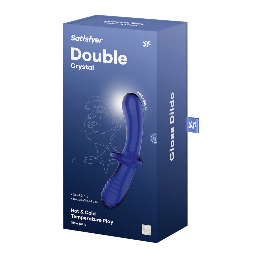 Dubbele Crystal – Glazen Dildo – Lichtblauw