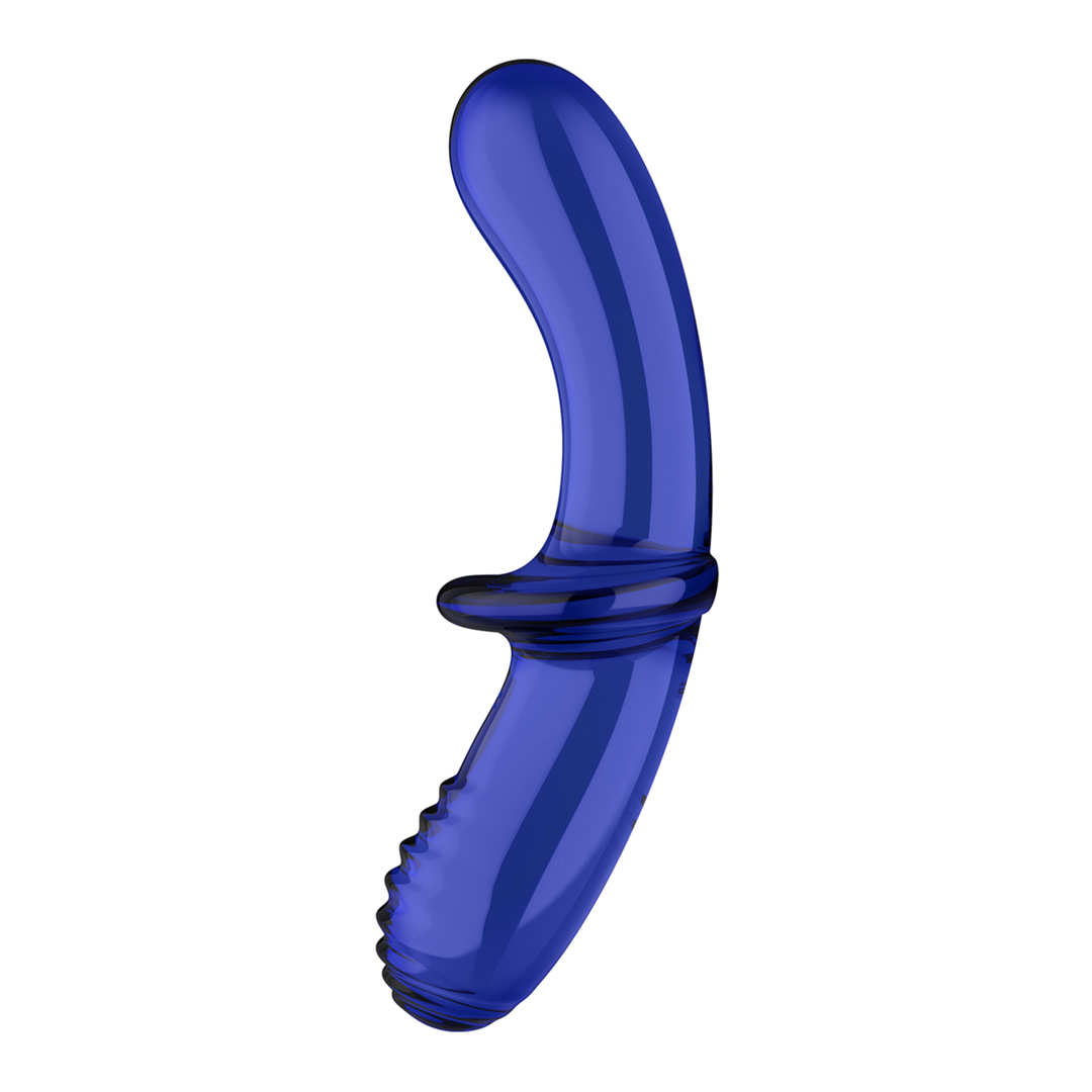 Dubbele Crystal – Glazen Dildo – Lichtblauw