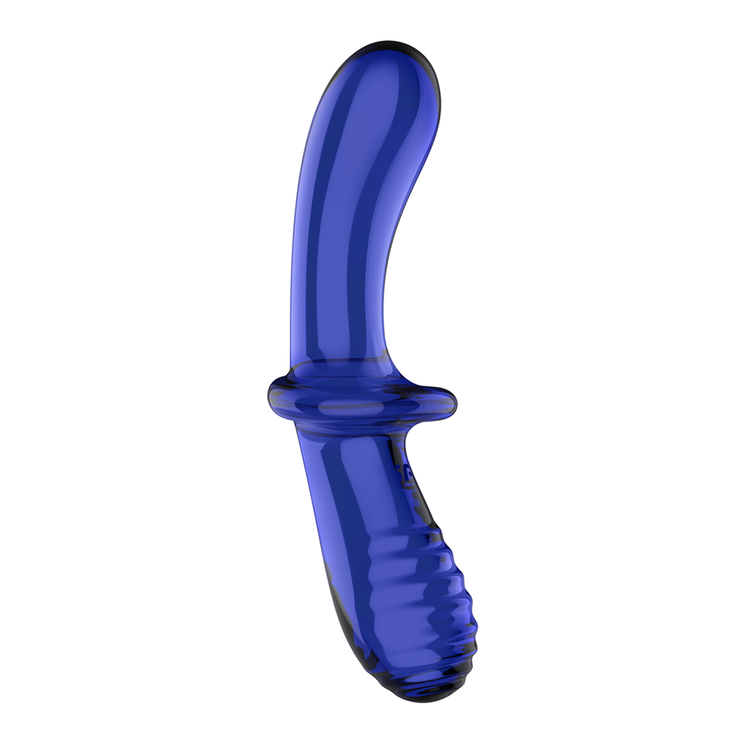 Dubbele Crystal – Glazen Dildo – Lichtblauw