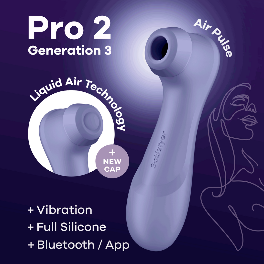 Pro 2 Generatie 3 – Double Air Pulse Vibrator – Liquid Air en Connect App – Lila