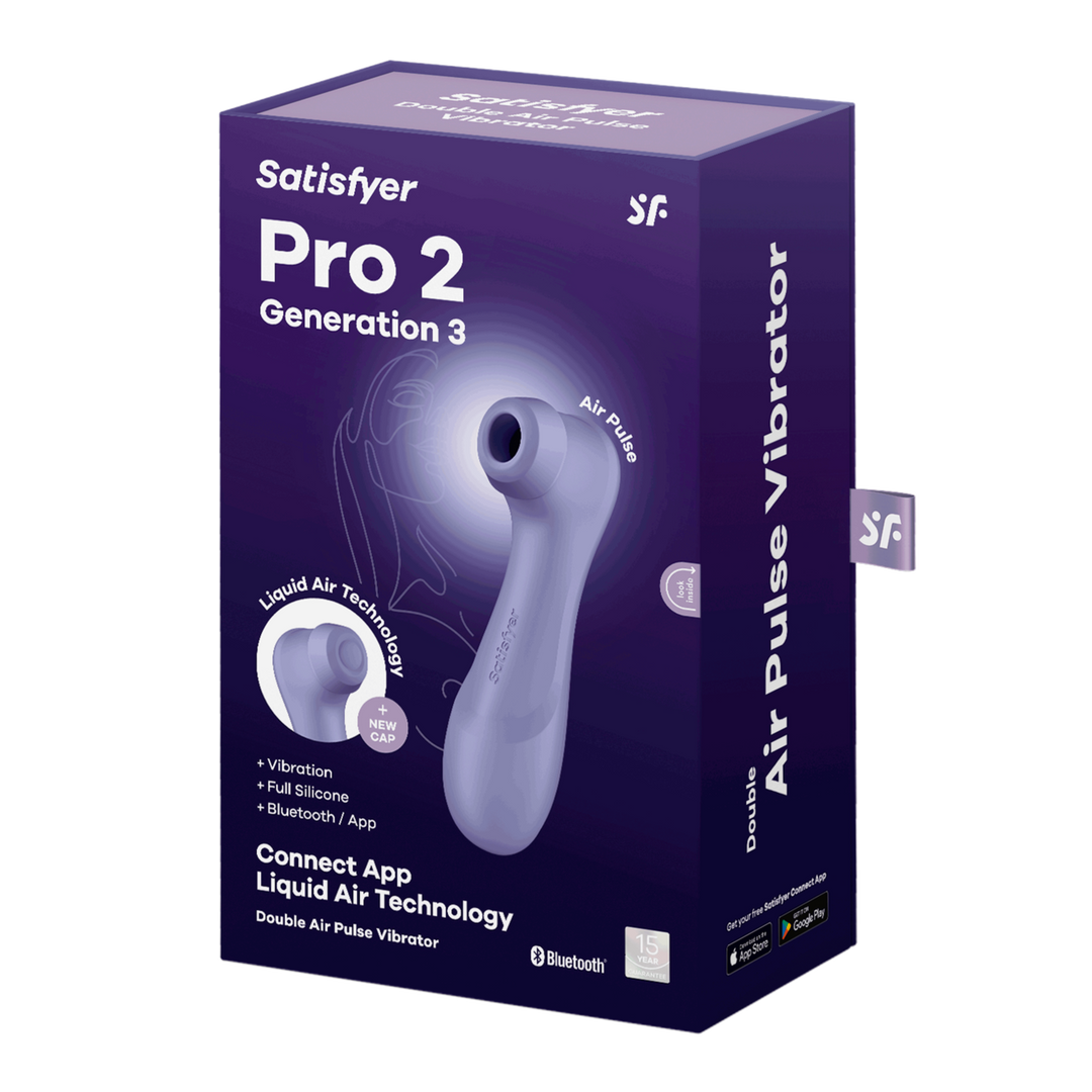 Pro 2 Generatie 3 – Double Air Pulse Vibrator – Liquid Air en Connect App – Lila