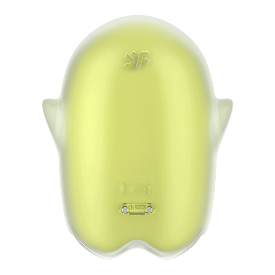 Glowing Ghost – Glow in the Dark – Dubbele Air Pulse Vibrator – Geel