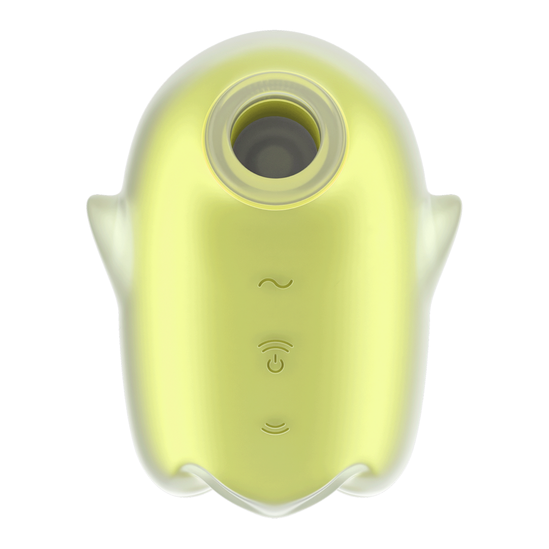 Fantasma Brillante - Brilla en la Oscuridad - Vibrador de Doble Pulso de Aire - Amarillo