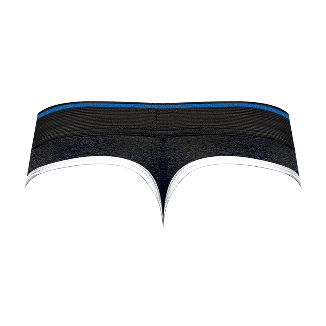 Panel Thong – S/M – Zwart/Blauw