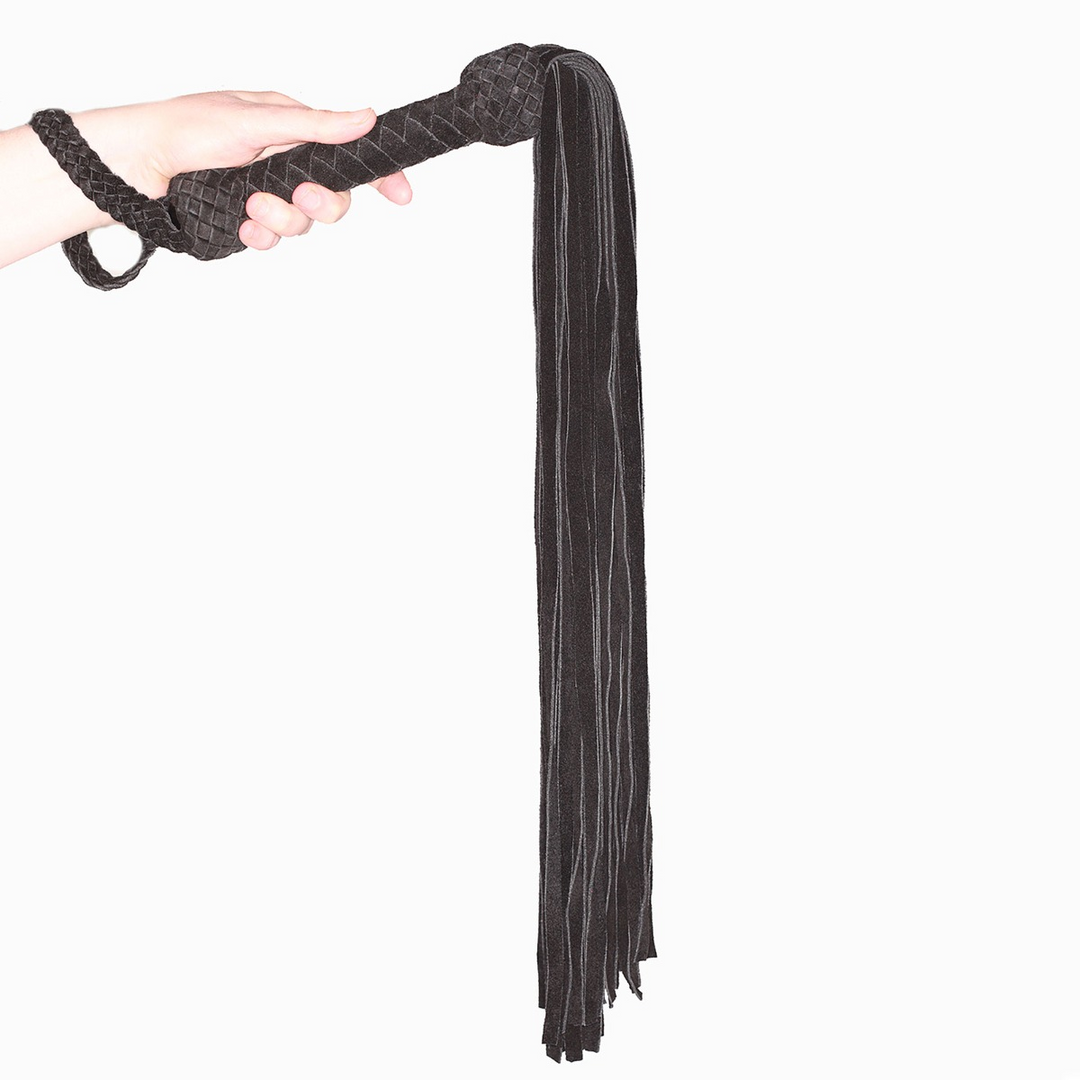 Lederen Suede Flogger – Zwart