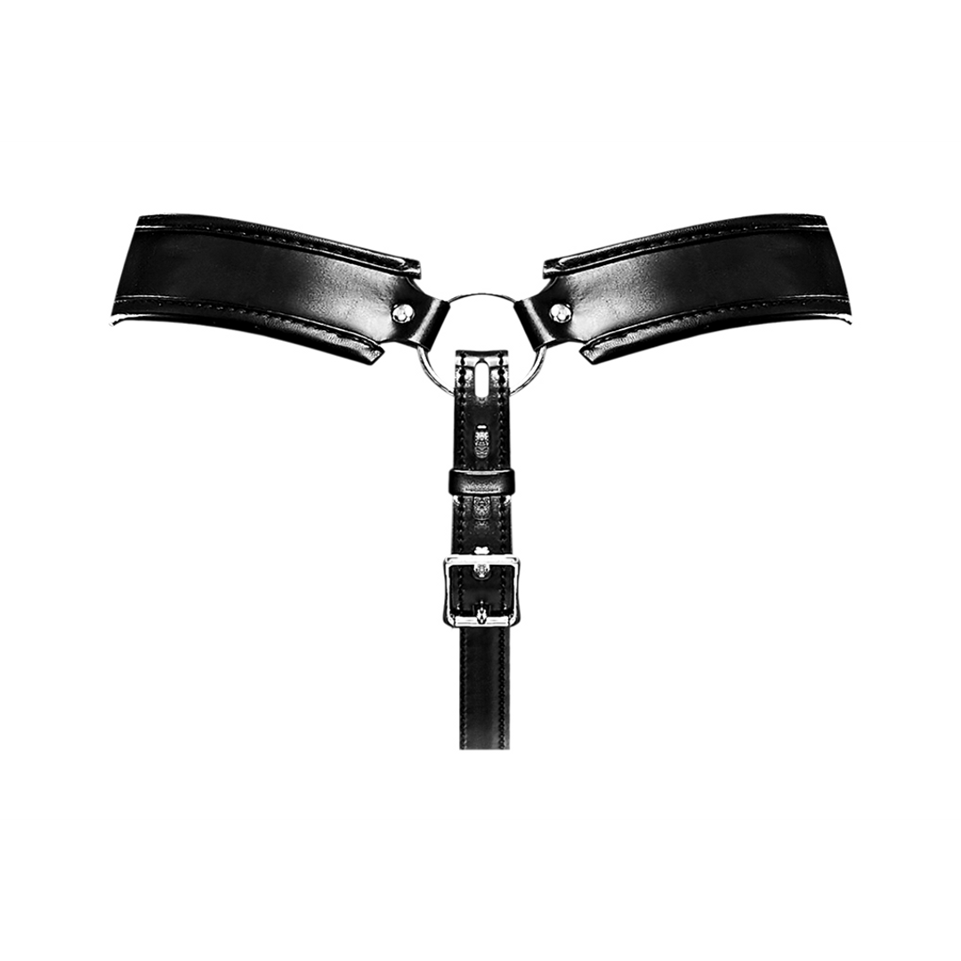 Taurus – Immitatieleren Chastity Cage Thong – One Size – Zwart