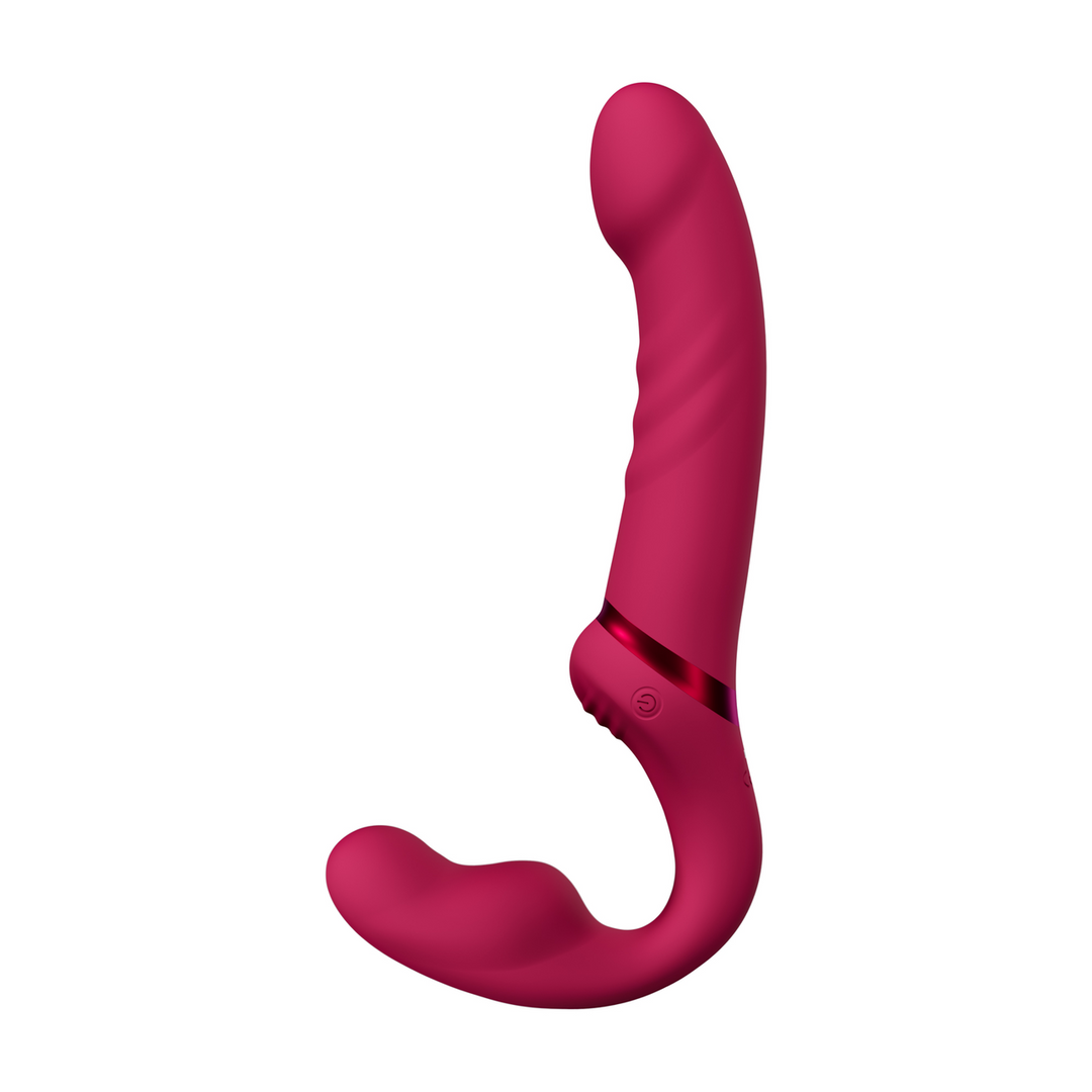 Lapis - Arnés vibrador doble con control por app - Rojo