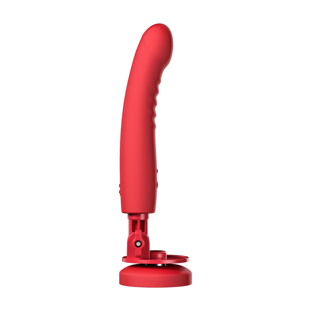 Misión 2 - Dildo con Ventosa Vibrante y Sensación Táctil - Rojo