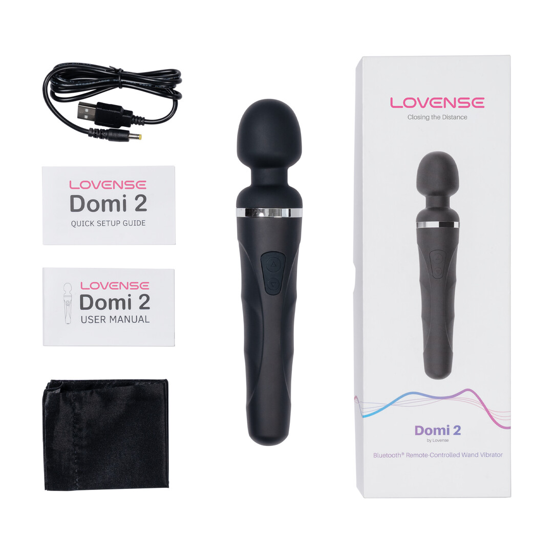 Domi 2 - Bluetooth App-controlled Mini Wand Massager - Black