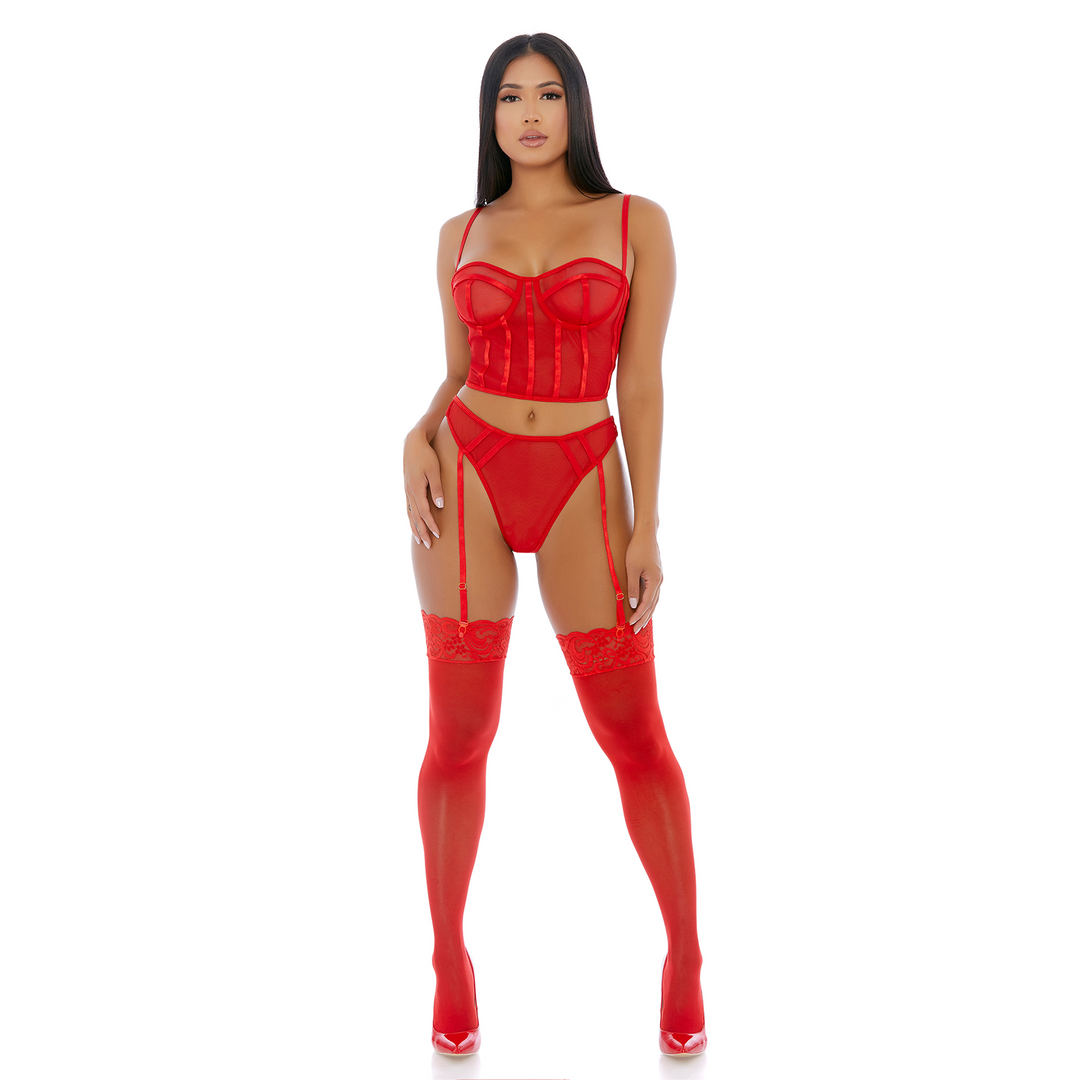 Sheer Intimacy – Mesh Bustier Set – S