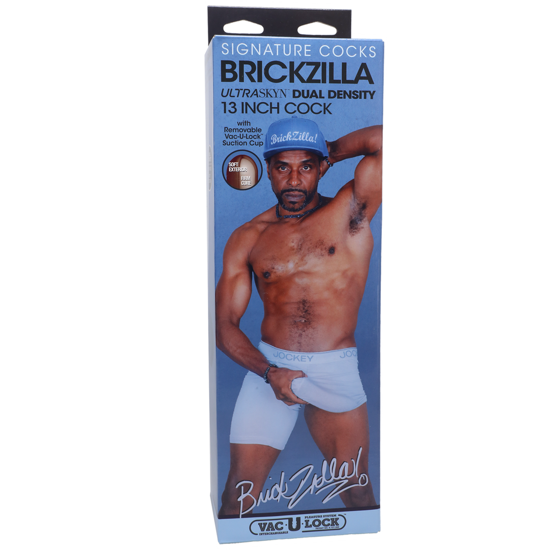 Brickzilla – Realistische ULTRASKYN Dildo – 13 / 33 cm – Chocolade