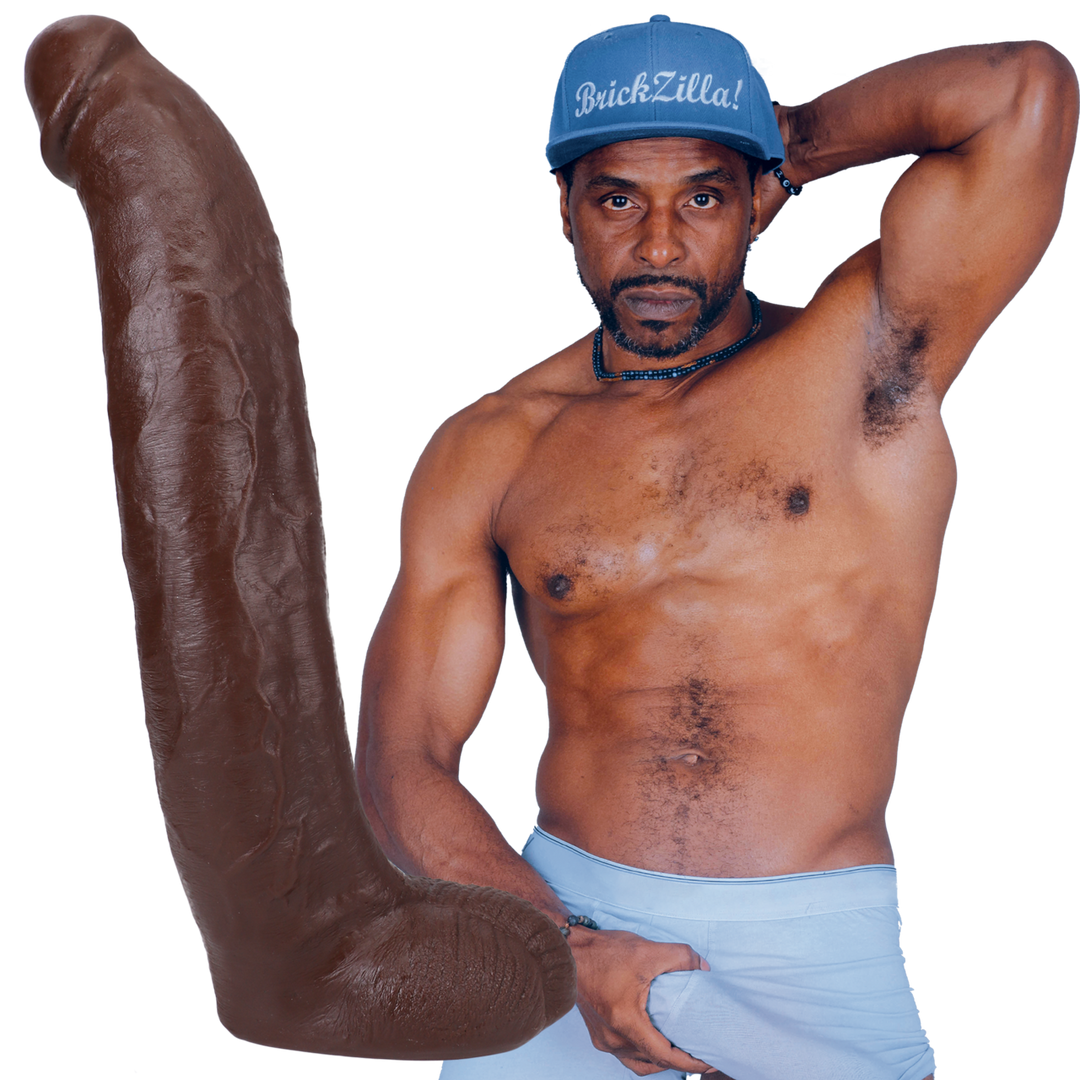 Brickzilla – Realistische ULTRASKYN Dildo – 13 / 33 cm – Chocolade