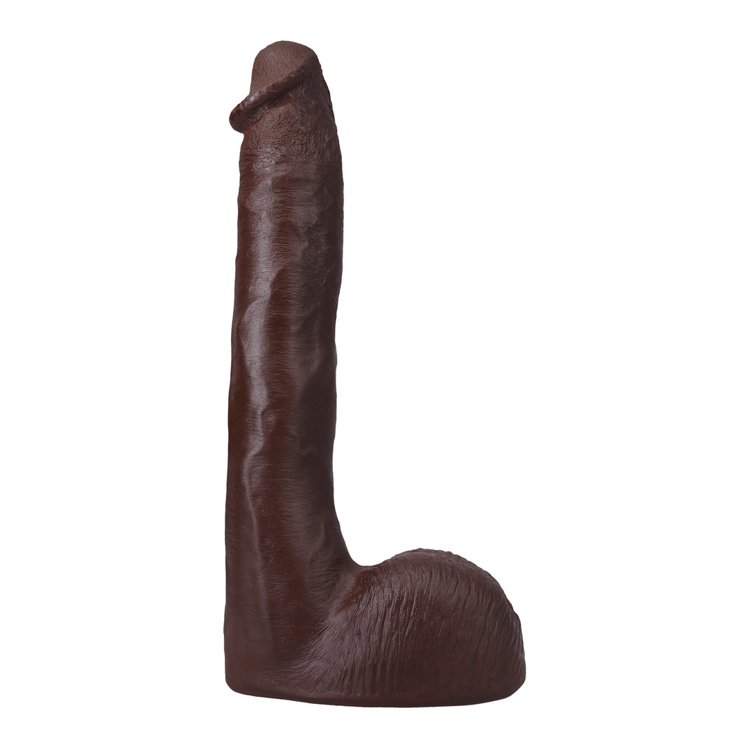 Druk – Realistische ULTRASKYN Dildo – 10 / 25 cm – Chocolade
