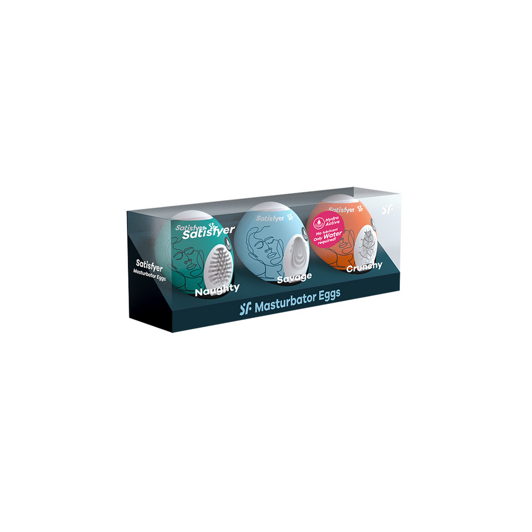 Masturbator Egg Set – Naughty, Savage, Crunchy – 3 Stuks
