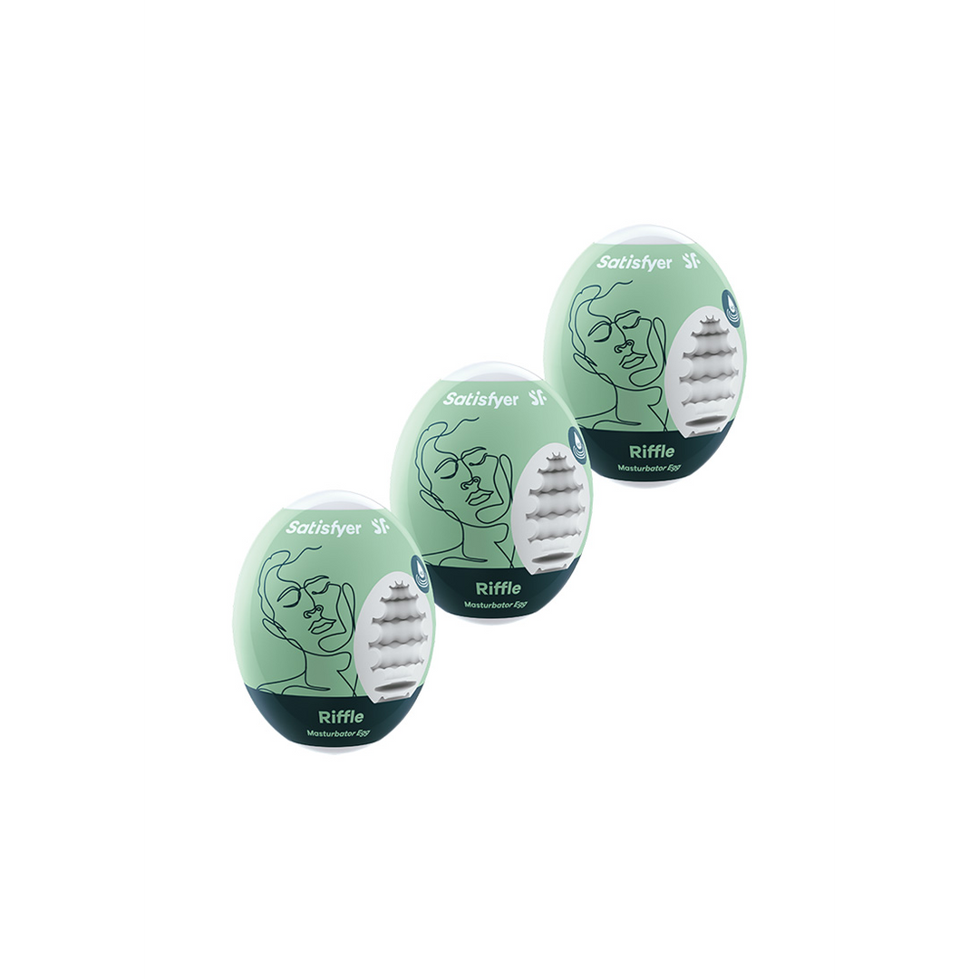 Riffle – Masturbator Egg Set – 3 Stuks – Lichtgroen