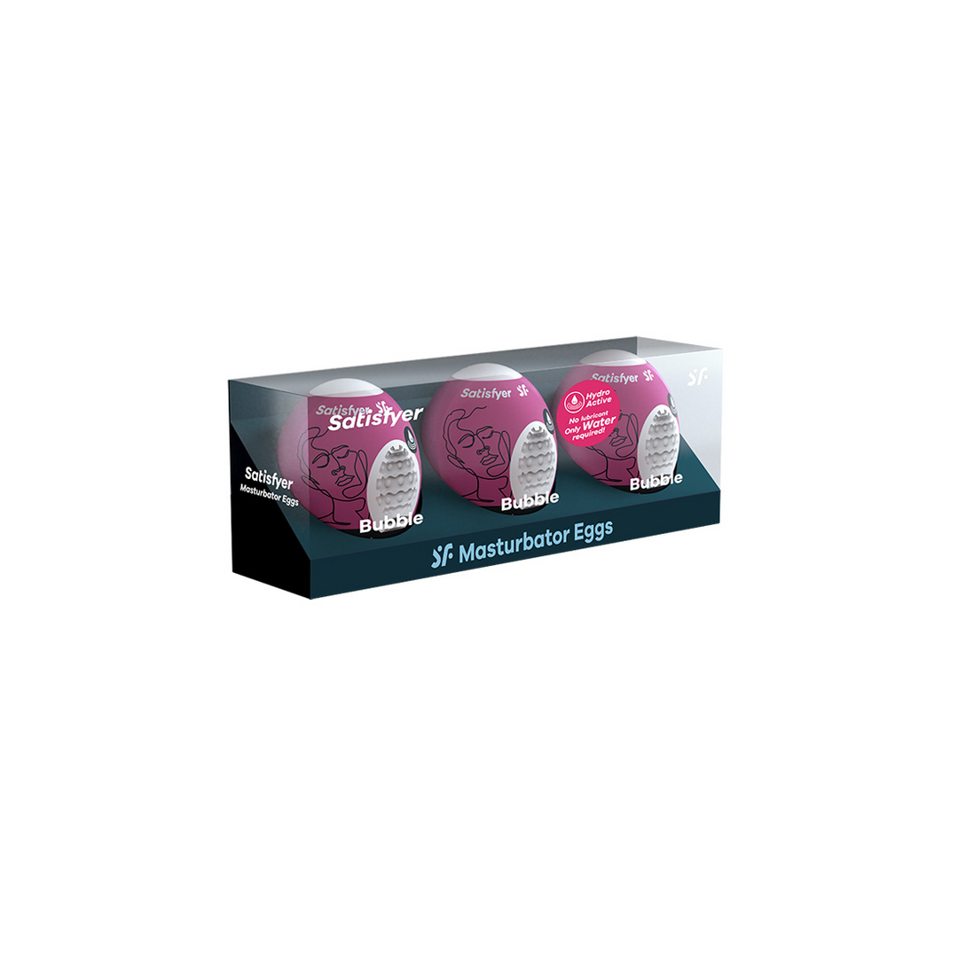 Bubble – Masturbator Egg Set – 3 Stuks – Violet