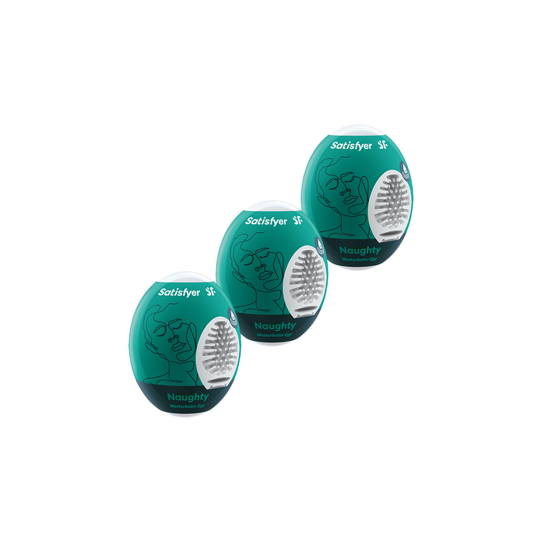 Naughty – Masturbator Egg Set – 3 Stuks – Donkergroen