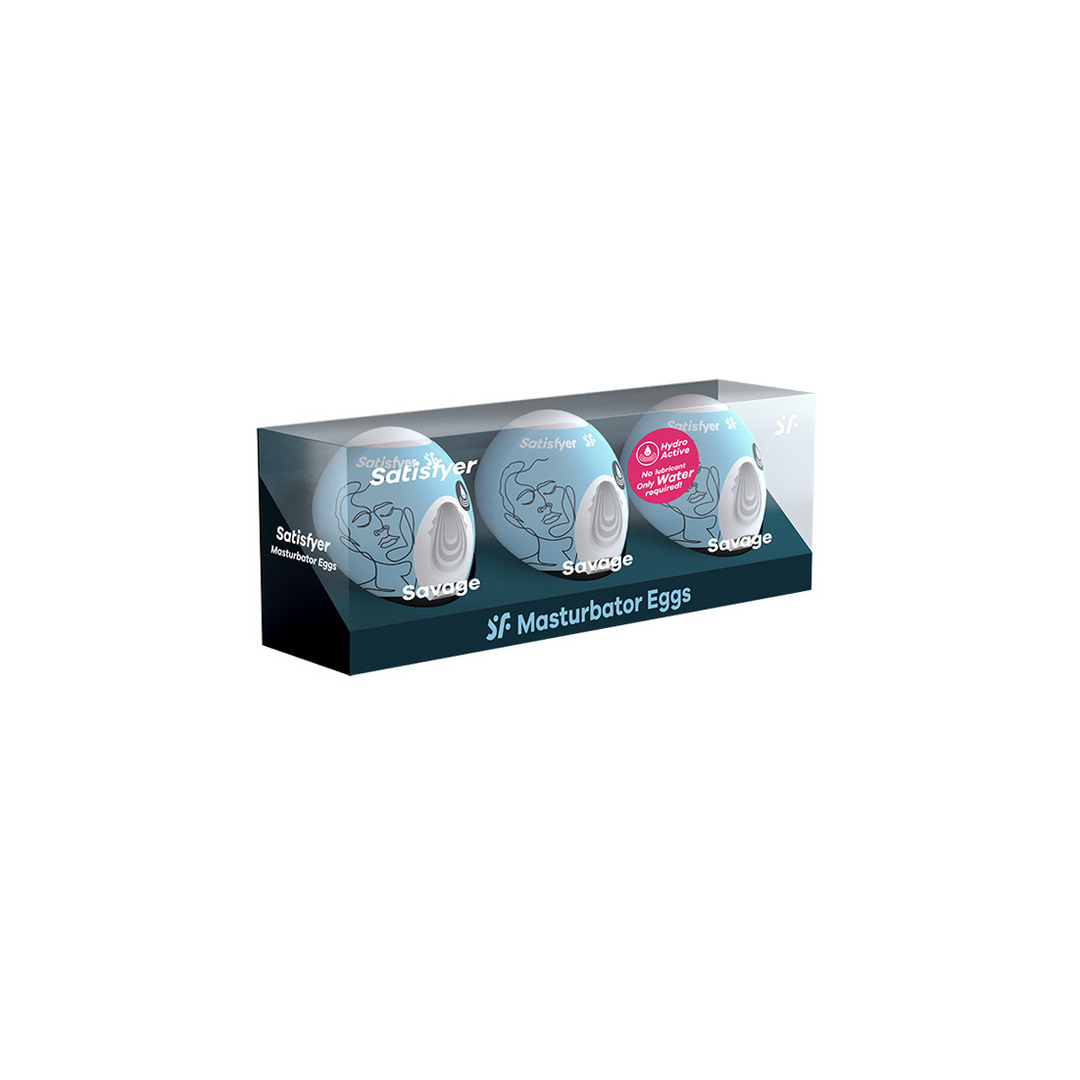 Savage – Masturbator Egg Set – 3 Stuks – Lichtblauw