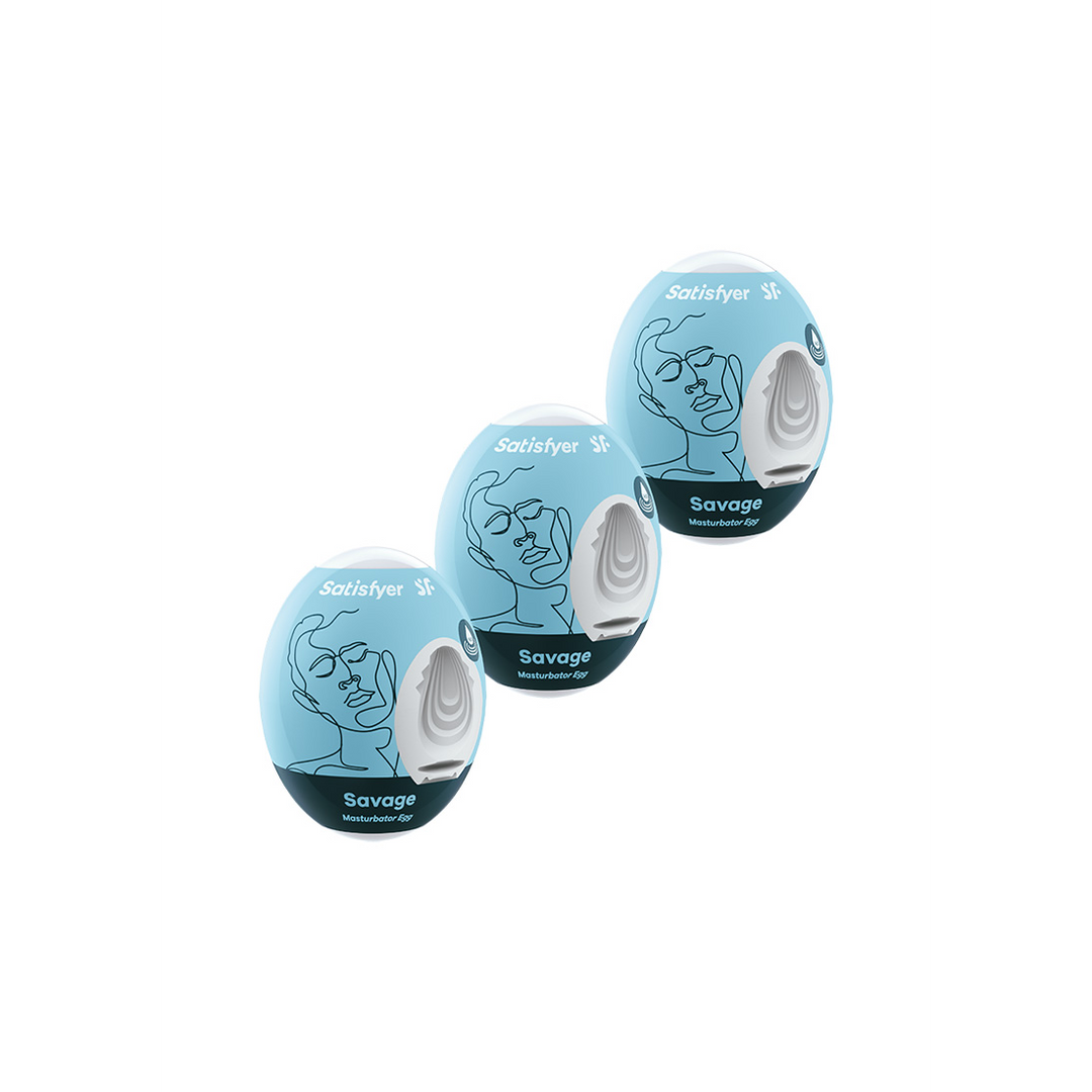 Savage – Masturbator Egg Set – 3 Stuks – Lichtblauw