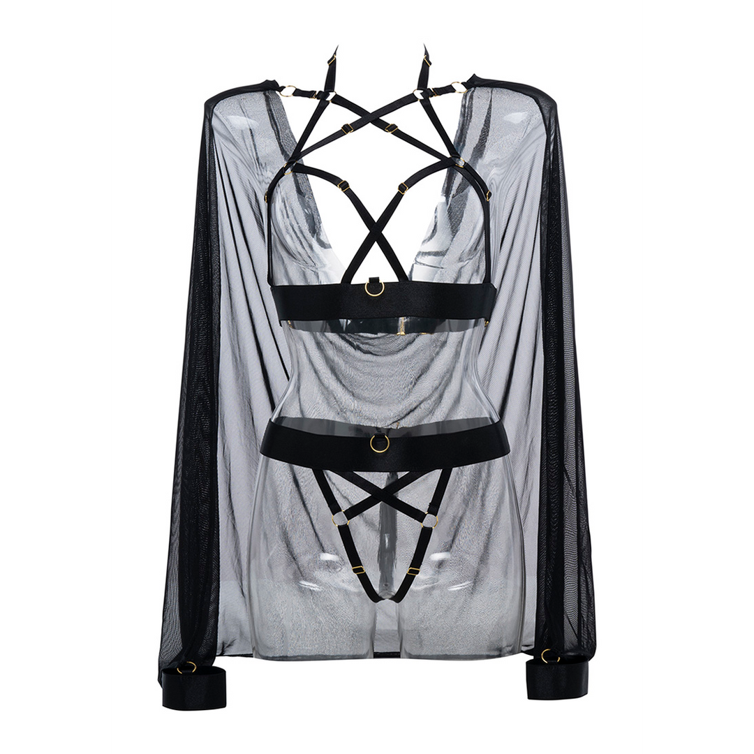 Sweet Little Lies – Harness Set – OS – Zwart