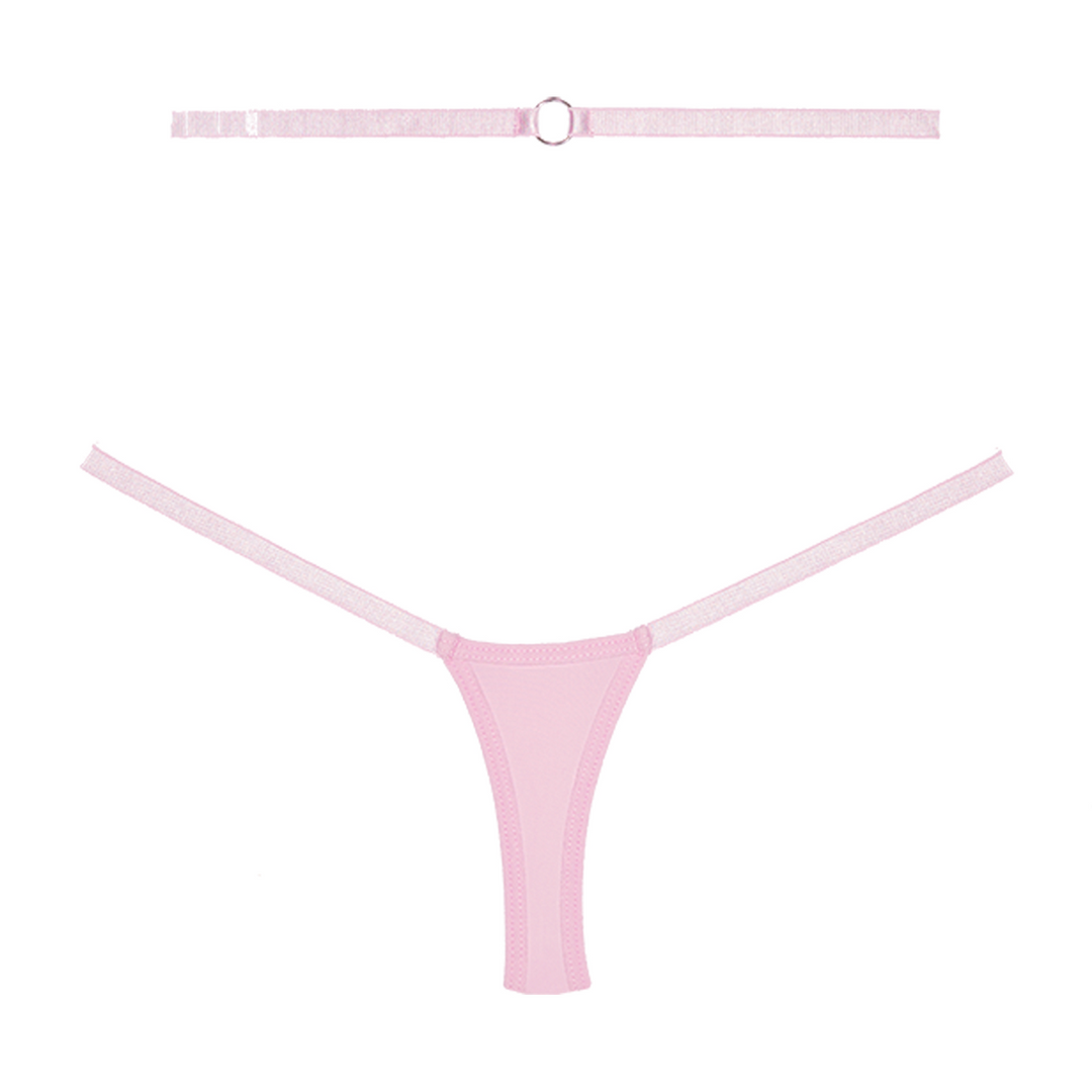 Cherished – Kanten en Mesh Tanga – OS – Roze