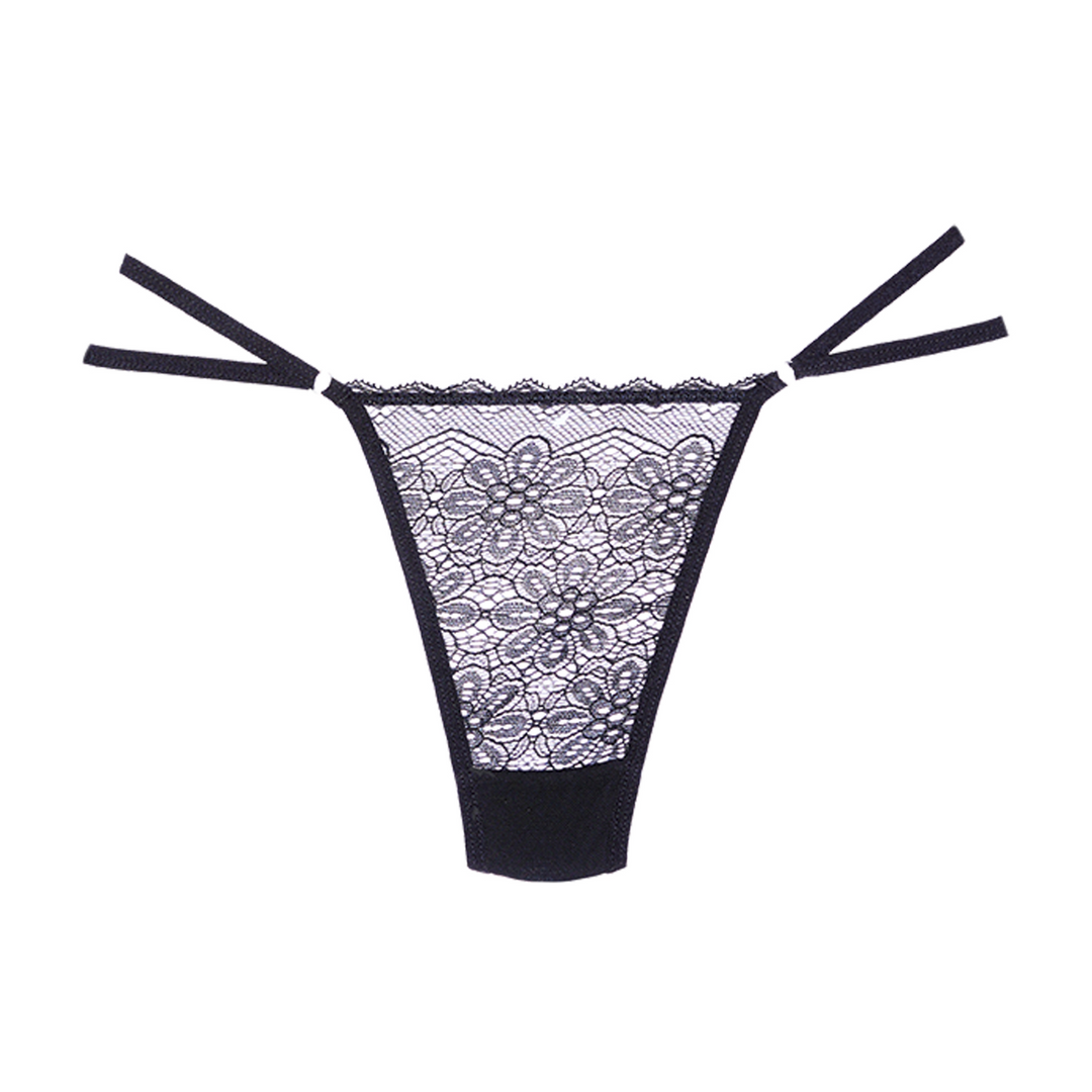 Kant en Mesh String – Één maat – Zwart