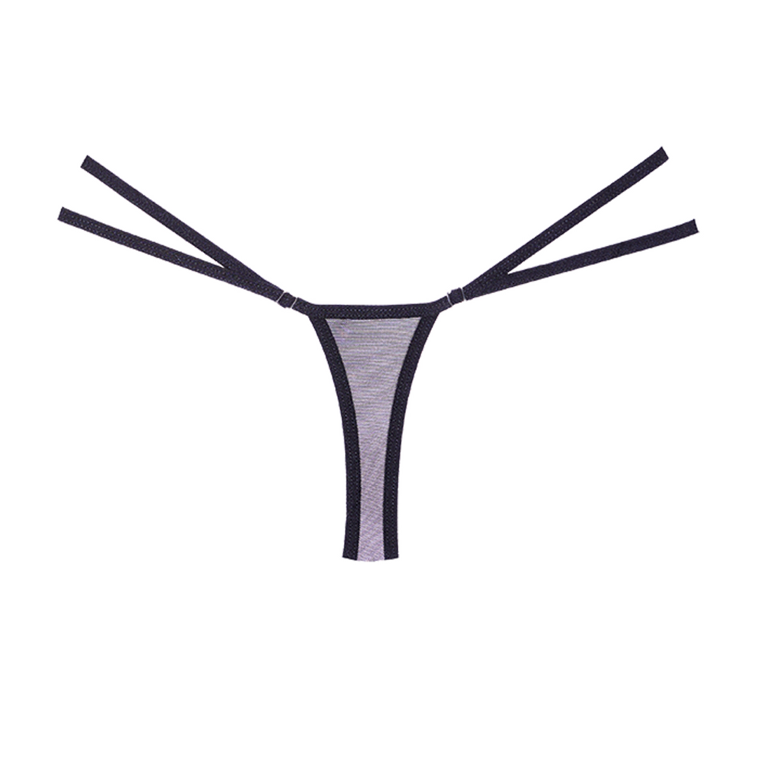 Kant en Mesh String – Één maat – Zwart
