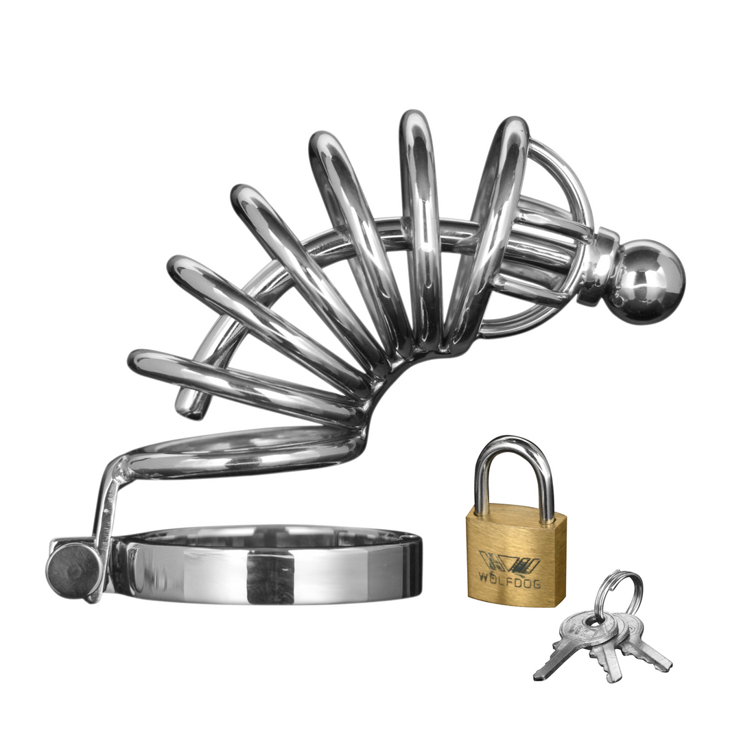 Asylum – Chastity Cage met 6 Ringen – M/L