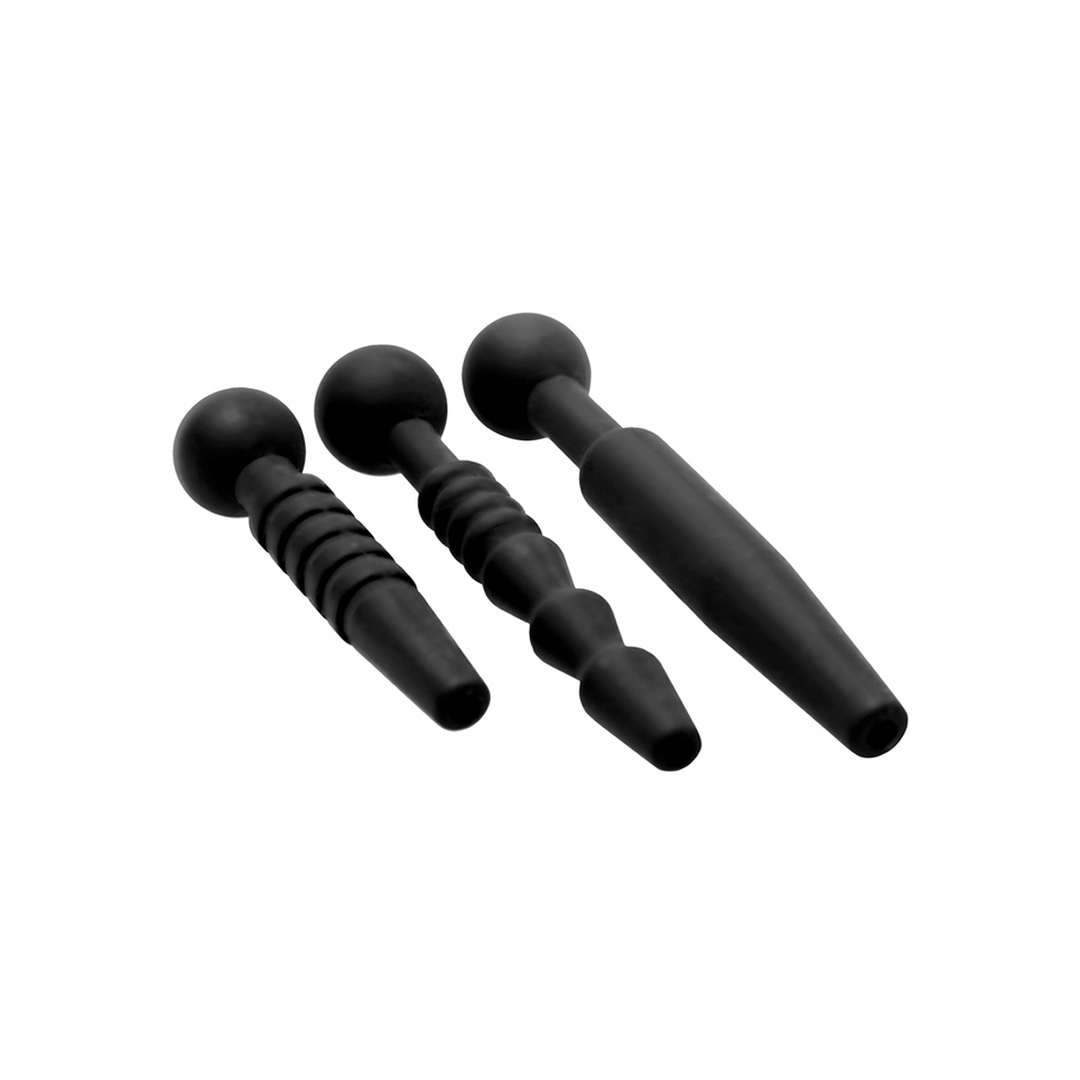 Donkere Stangen – 3 Delige Silicone Penis Plug Set