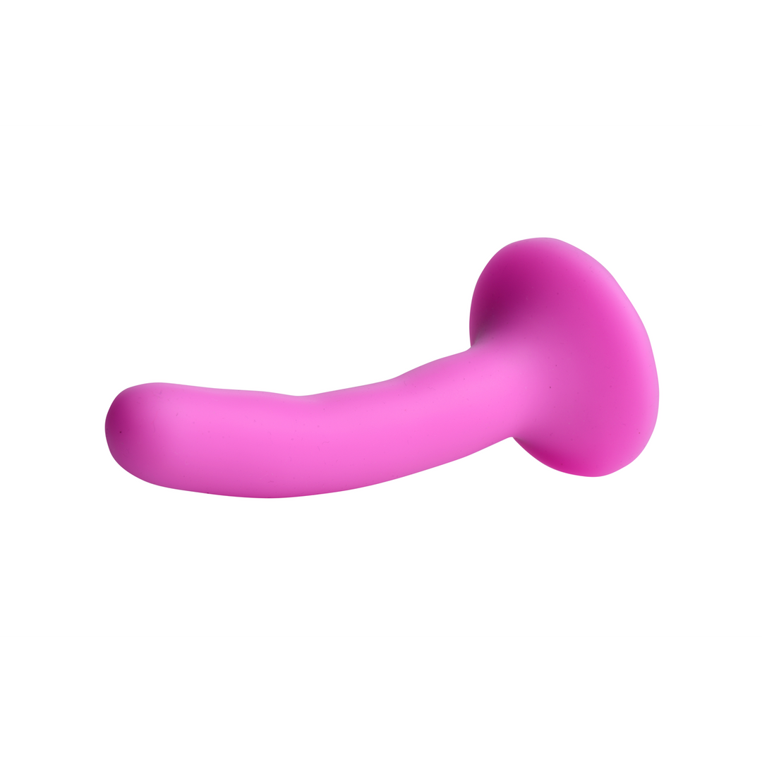 Dildo con arnés de silicona - S - Rosa