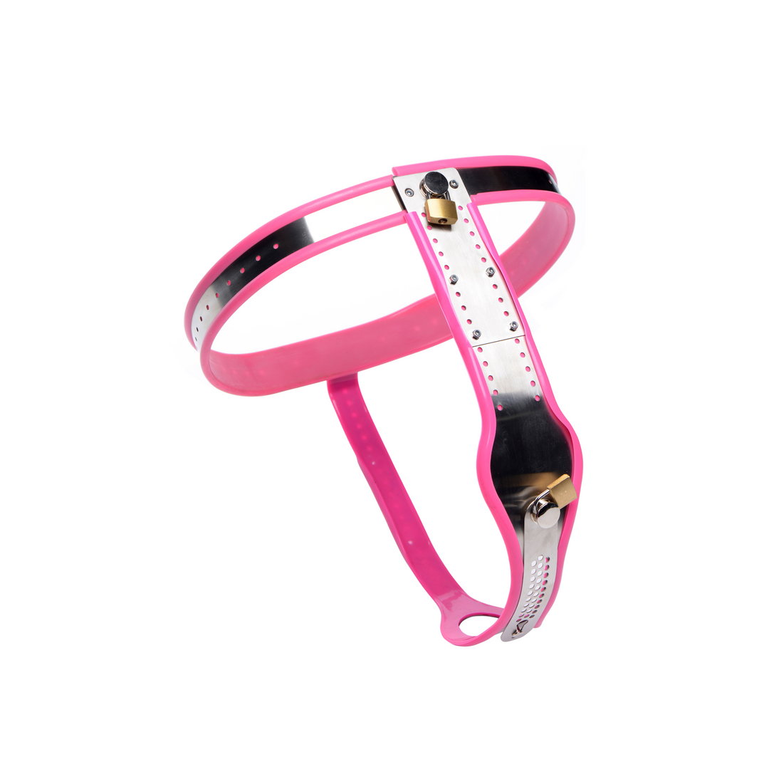 Roestvrijstalen Verstelbare Vrouwen Kinky Chastity Belt – Roze