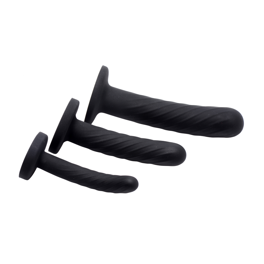 Strap-on Siliconen 3-delige set – Zwart