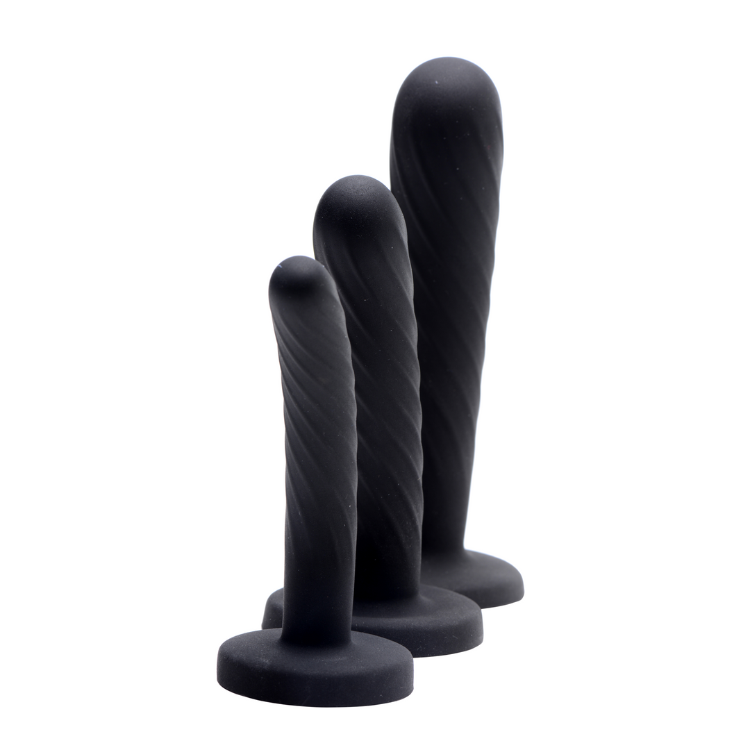 Strap-on Siliconen 3-delige set – Zwart