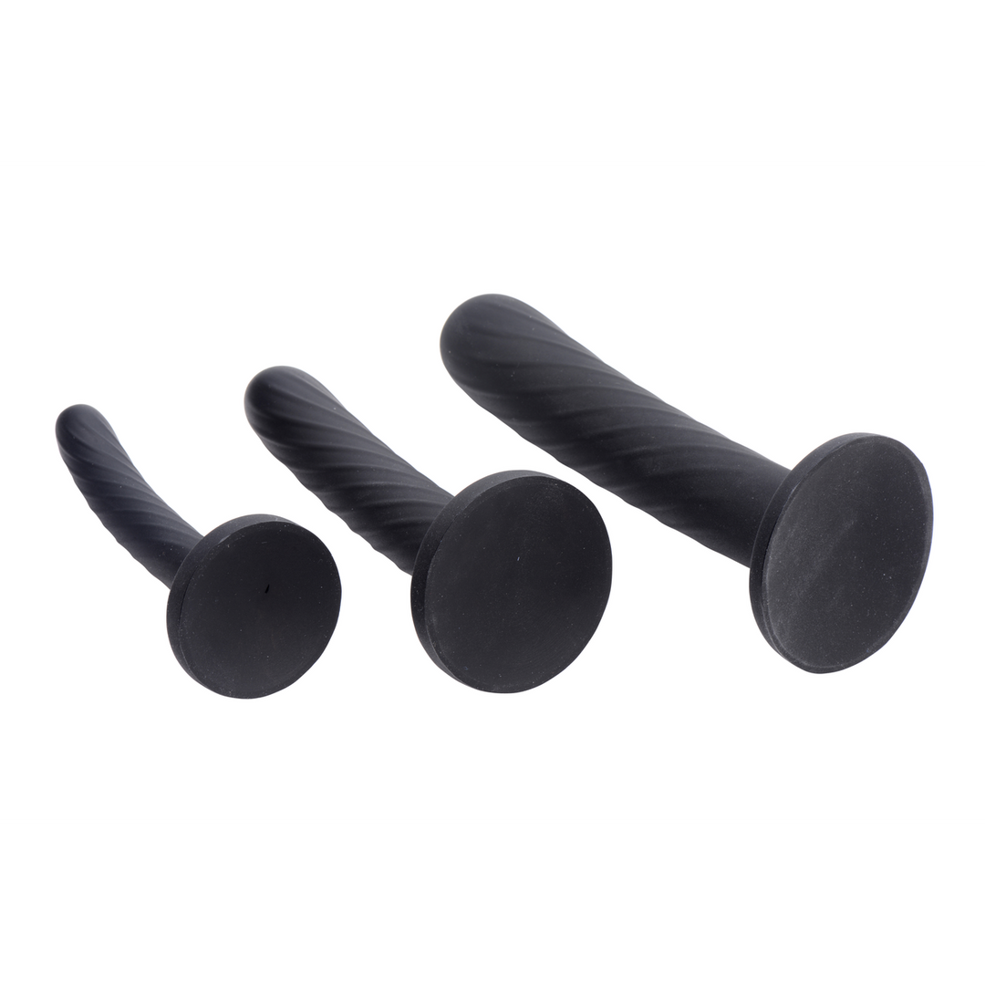 Set de 3 piezas de silicona strap-on - Negro