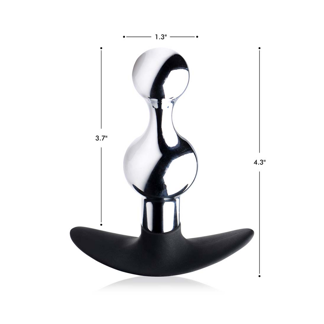 Donkere Druppel Metaal Silicone Parels Anal Plug