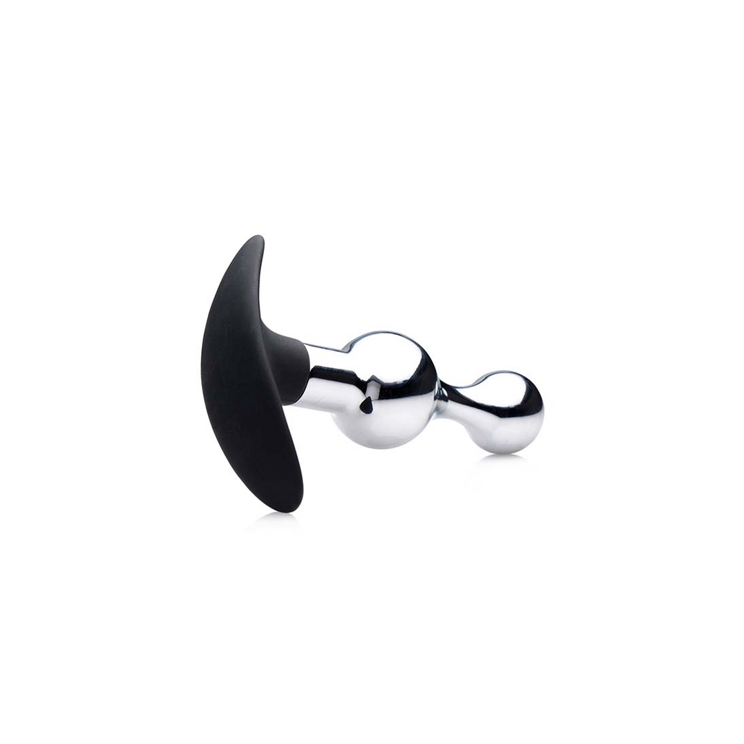 Donkere Druppel Metaal Silicone Parels Anal Plug