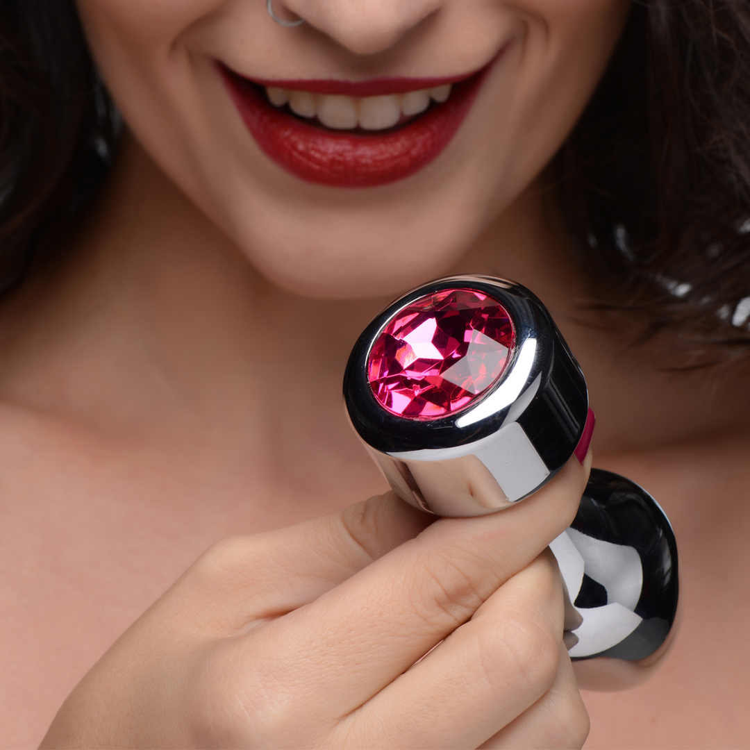 Pink Gemstone – Weighted Base Aluminum Plug – Large