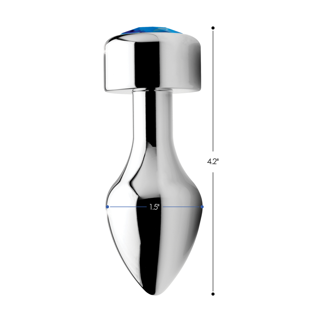 Blauwe Edelsteen – Gewogen Basis Aluminium Plug – Groot