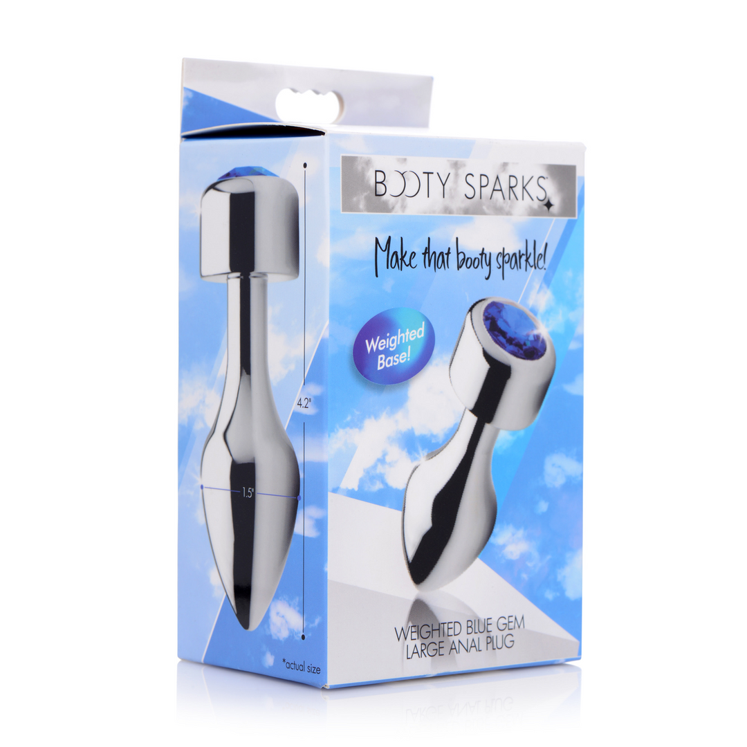 Blauwe Edelsteen – Gewogen Basis Aluminium Plug – Groot