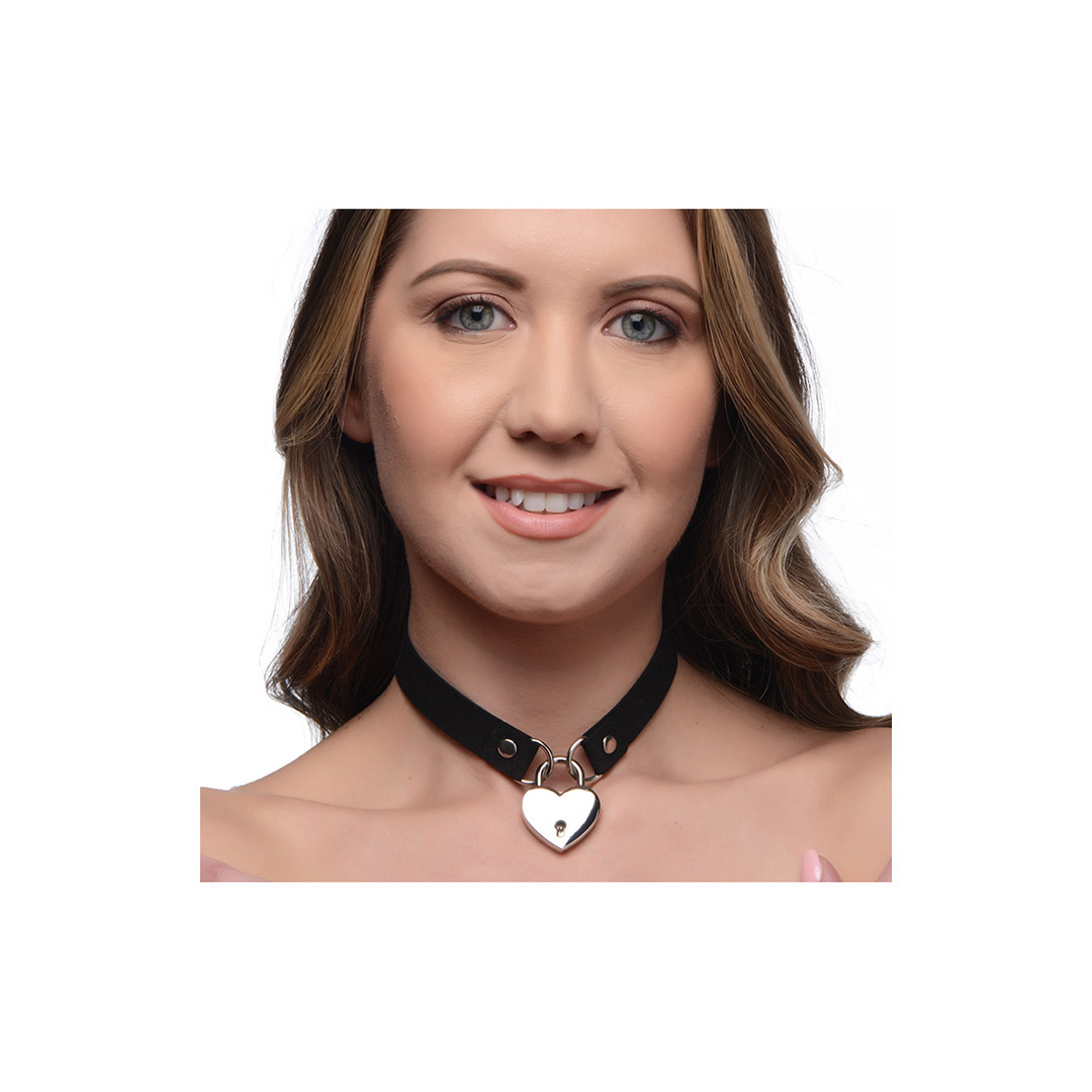 Lock-It – Choker met Hart Slot en Sleutel