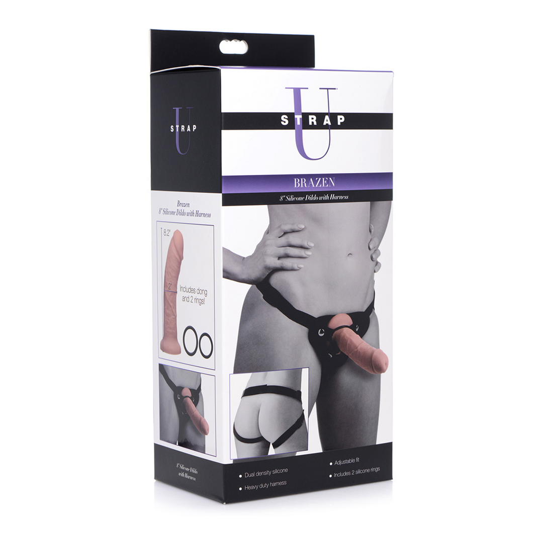 Brazen – Siliconen Dildo met Harness – 8 / 20 cm