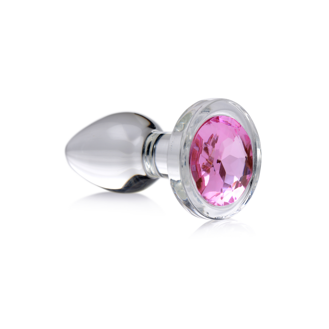Roze Edelsteen – Glas Anale Plug – Klein