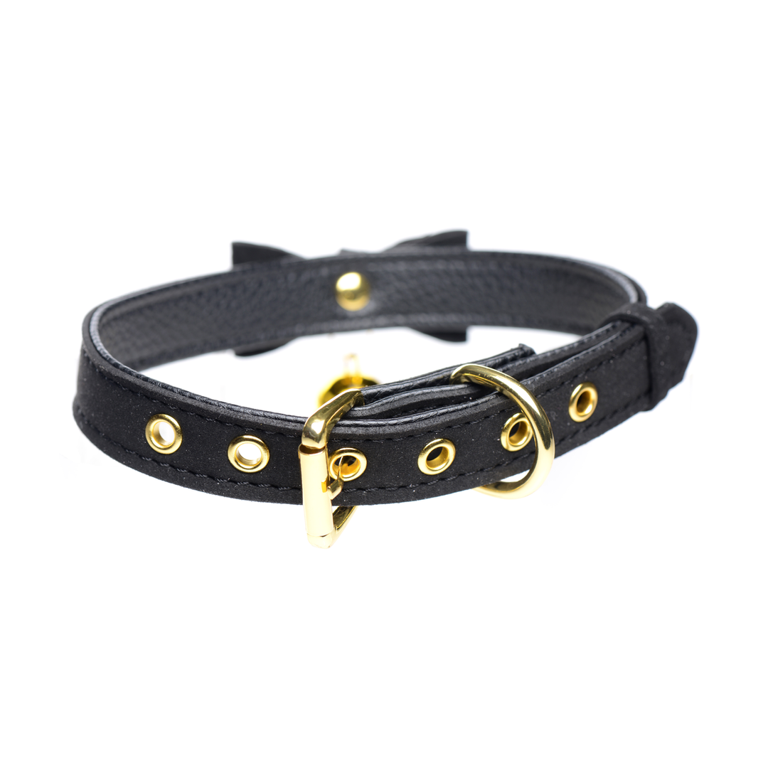 Gouden Kitty – Kat Belhalsband – Zwart/Goud