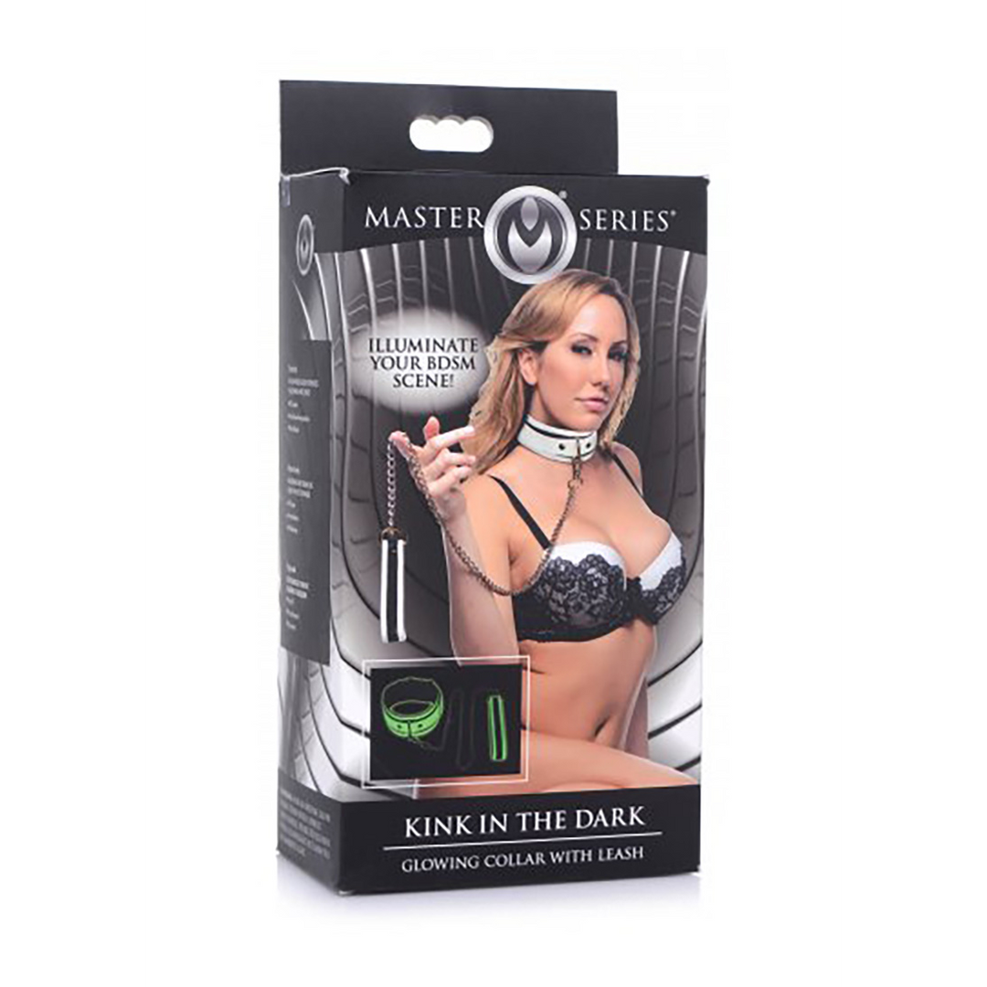 Kink in the Dark – Glow in the Dark Halsband en Leash