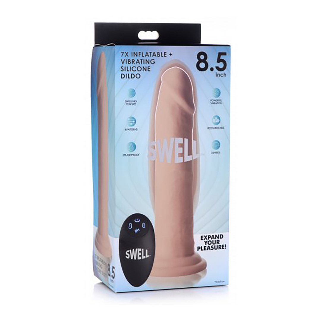 Swell – Opblaasbare en Vibrerende Silicone Dildo – 7 / 18 cm